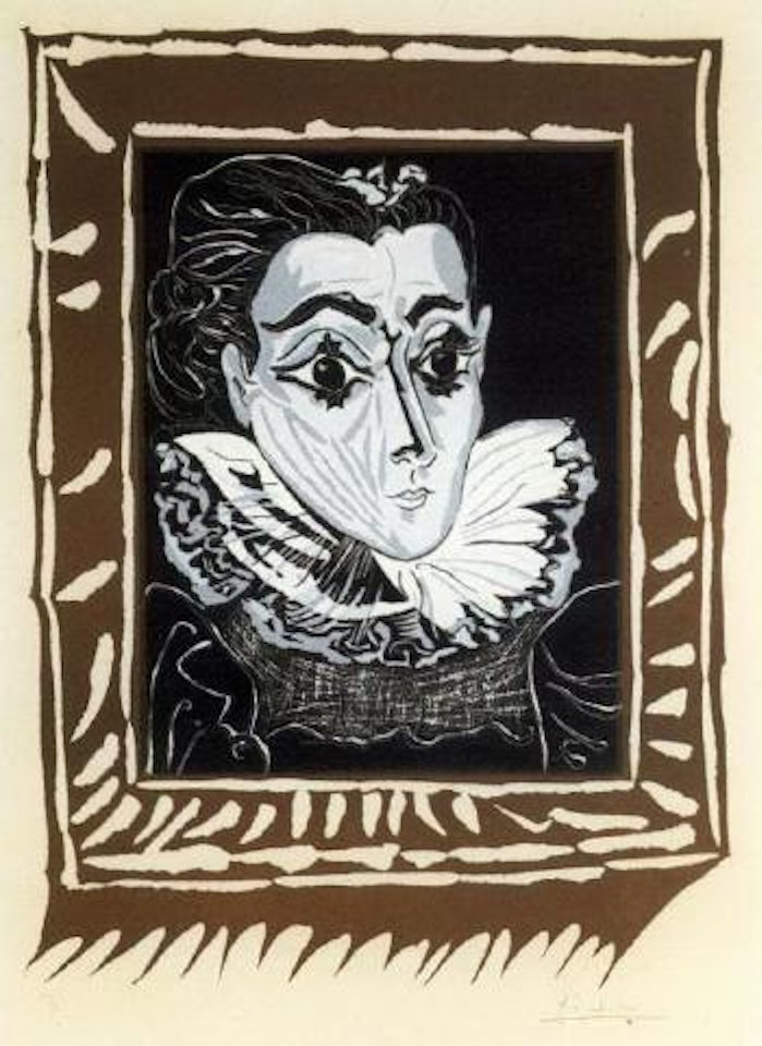 La dame a la collerette, portrait de Jacqueline a la fraise by Pablo Picasso