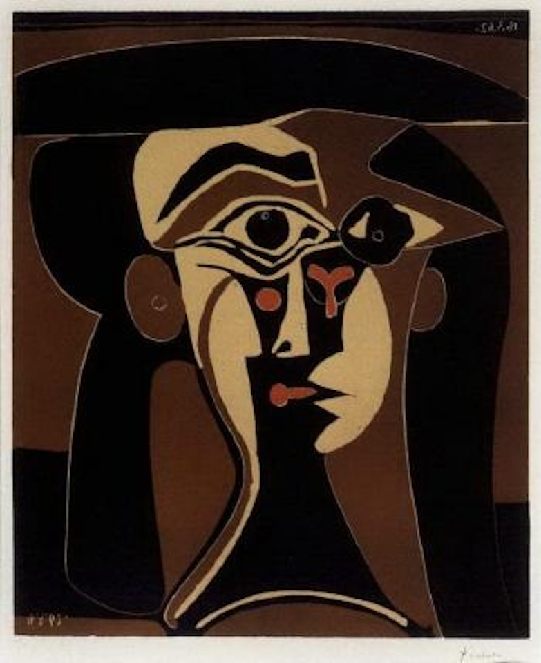 Tete de femme, Jacqueline au chapeau noir by Pablo Picasso