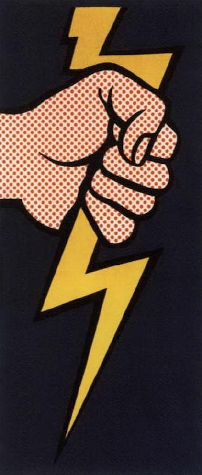 Lightening bolt banner by Roy Lichtenstein