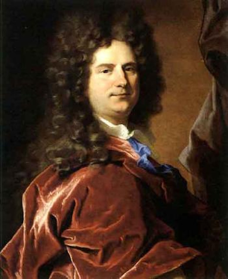 Portrait of gentleman in red mantle by Hyacinthe Rigaud