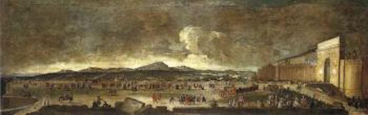 Vue de la porte et de l'esplanade du Perou a Montpellier by French School