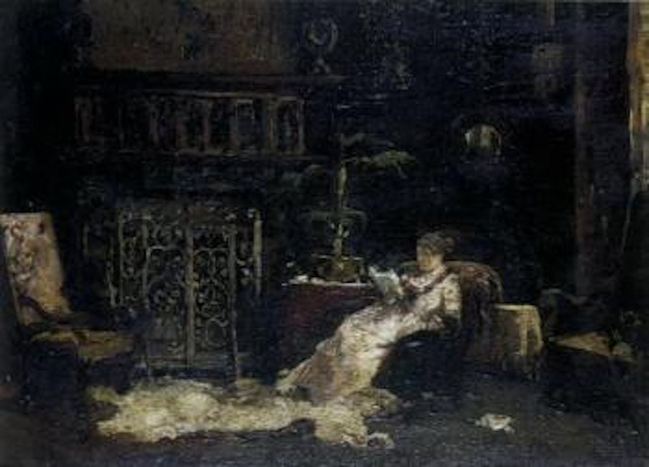 Lecture dans le grand salon by Michael von Munkacsy