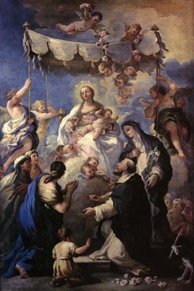 Virgin of the Rosary by Circle of Luca Giordano