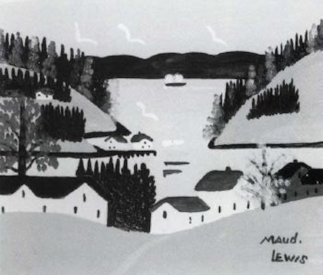 Village port in summer by Maud Lewis