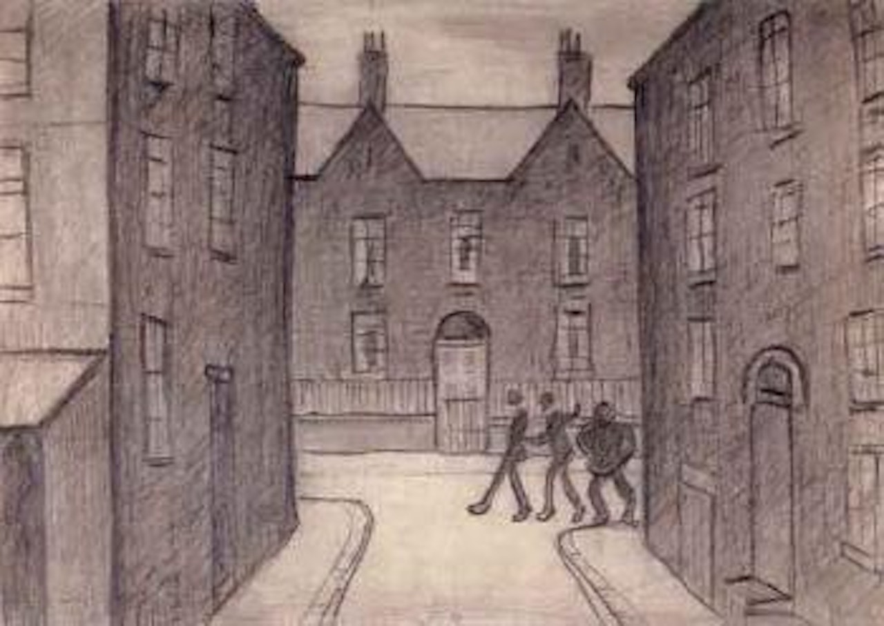 Figures in a street by Laurence Stephen Lowry