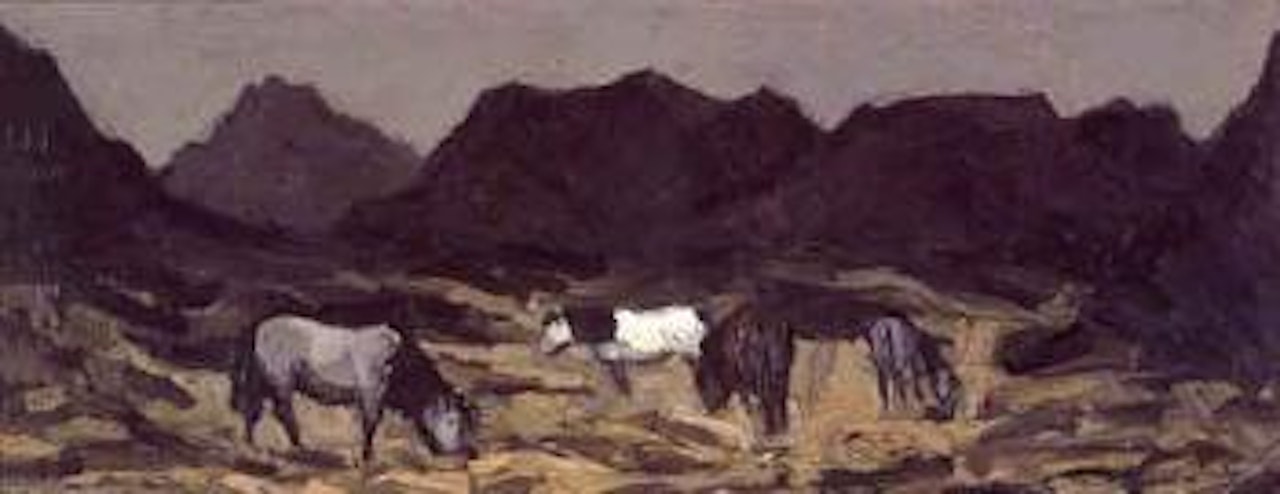 Ponies in Nant Francon by Kyffin Williams