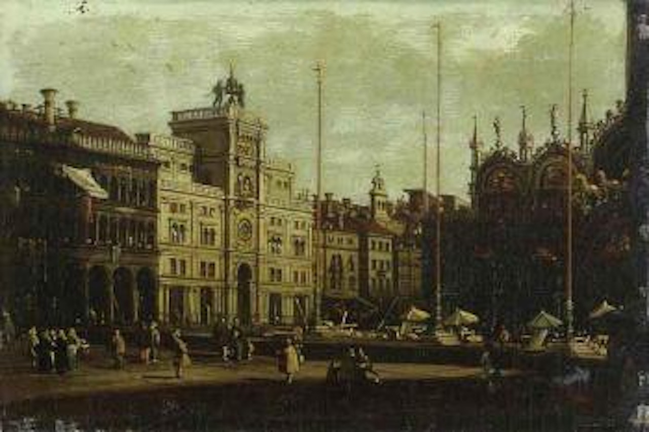 Piazza San Marco with the Torre dell'Orologio and Saint Mark's Cathedral by Canaletto