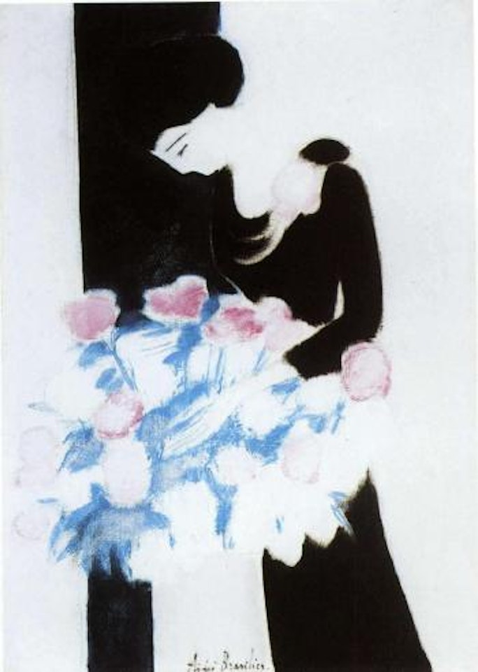Chantal au bouquet rose by André Brasilier