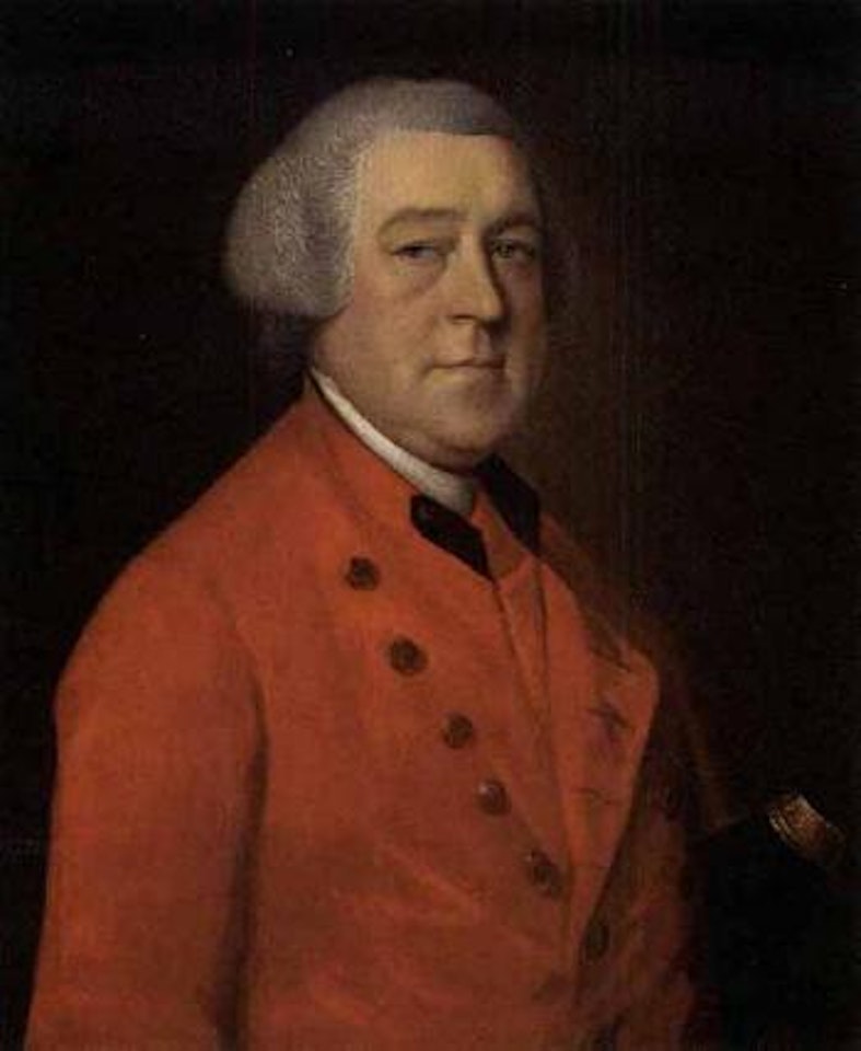 Portrait of Thomas Prowse, of Compton Bishop wearing red coat. Portrait of Elizabeth Prowse by Thomas Gainsborough