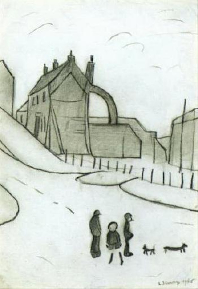 House with chimney, County Durham by Laurence Stephen Lowry