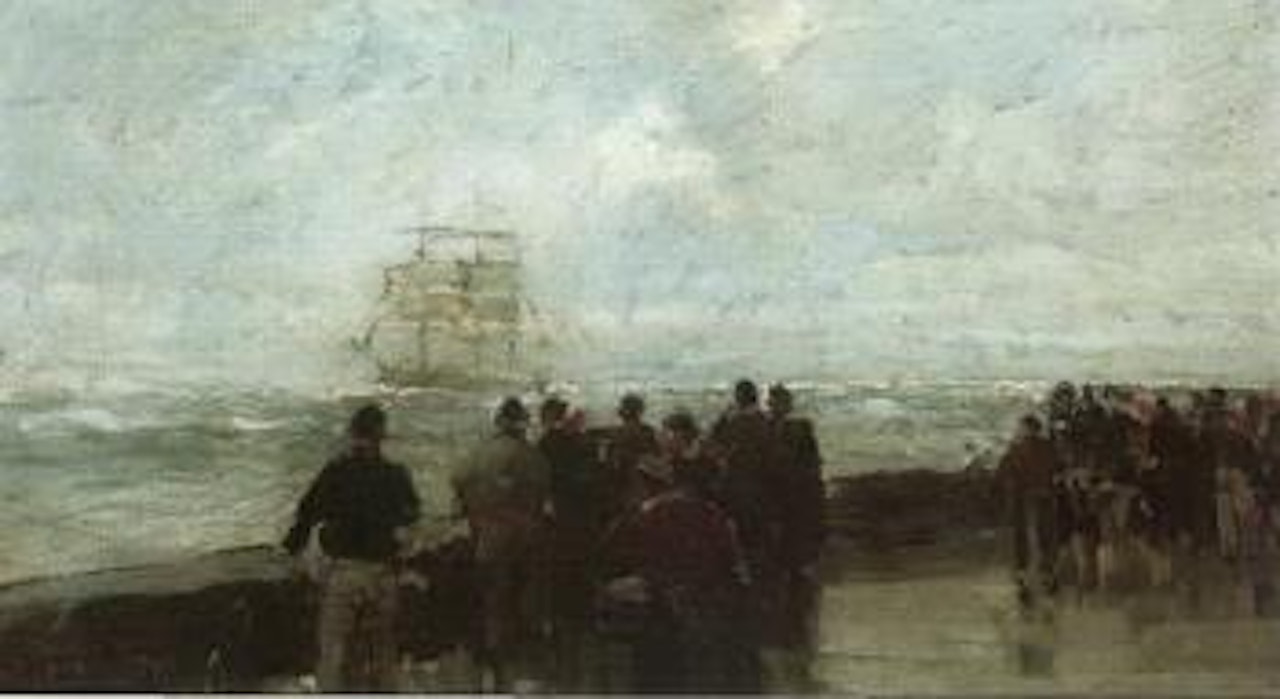 On the quayside by Sir Frank Brangwyn
