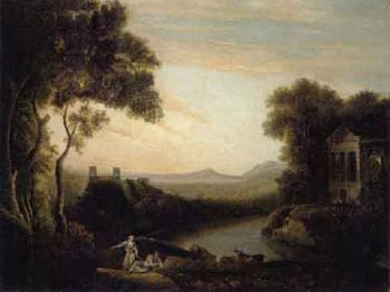 Classical landscape with shepherd and young girl by Claude Lorrain