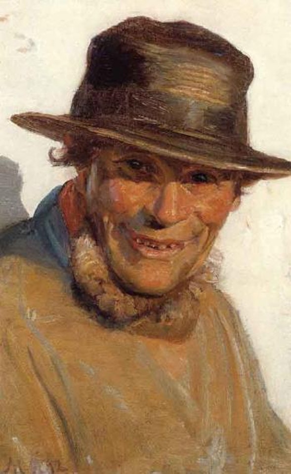 Portrait of Stoffer in sunlight by Michael Ancher