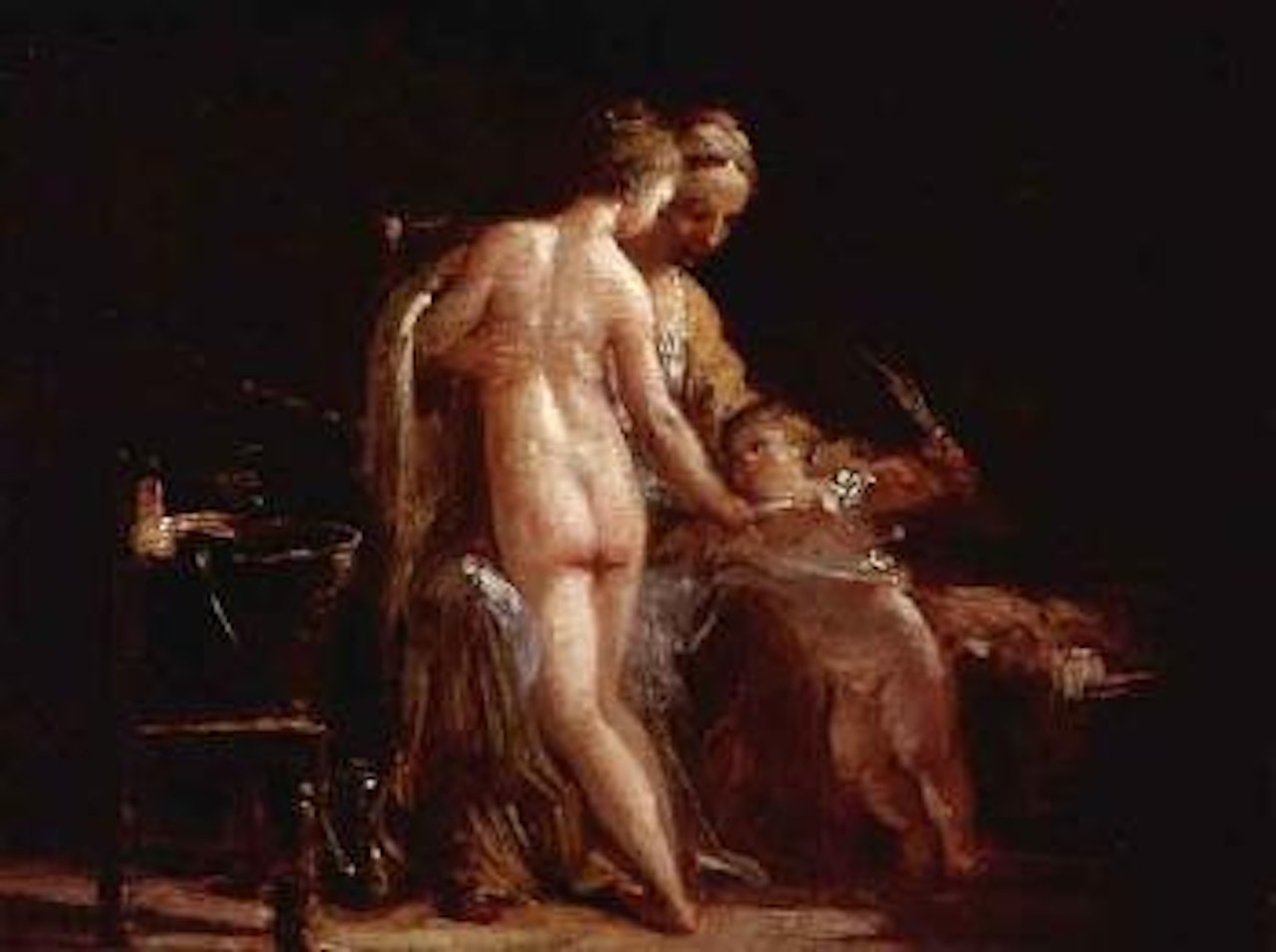 Chastisement of Cupid by French School