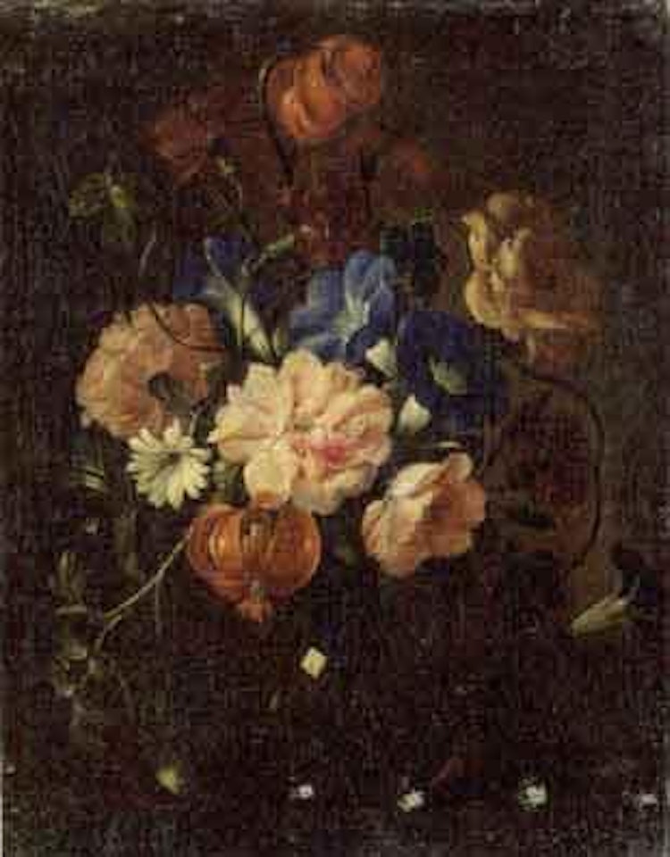 Glass vase with flowers by Jan Davidsz de Heem
