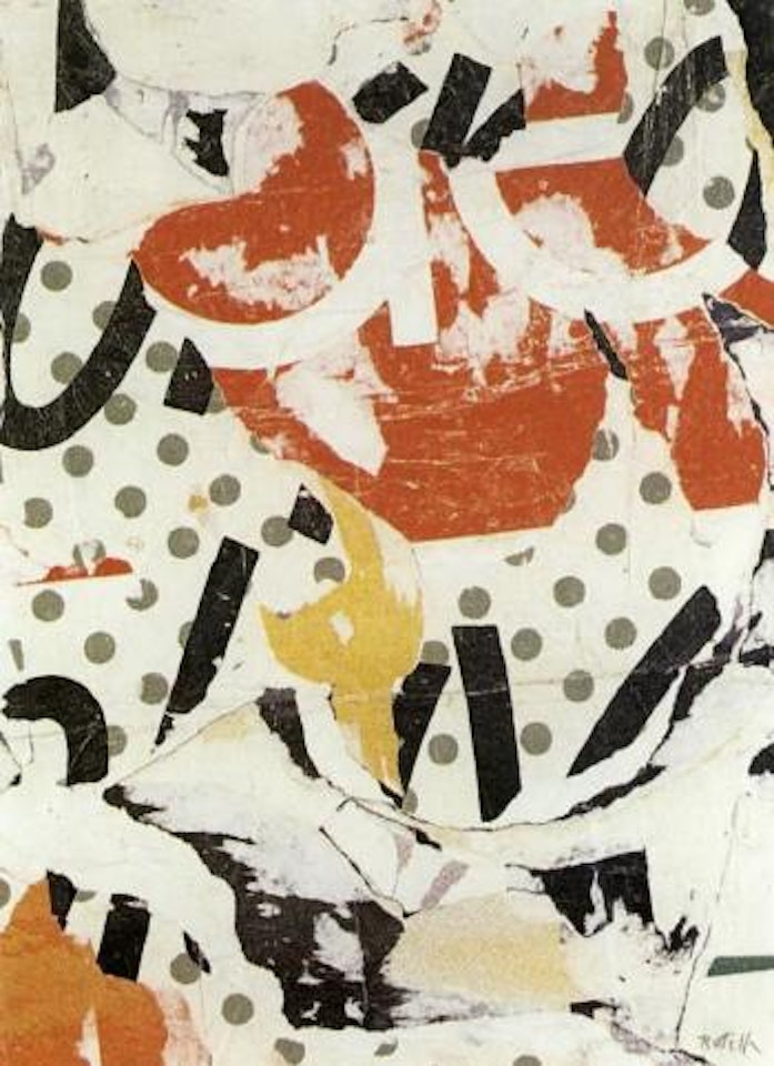 Black square with little balls by Mimmo Rotella