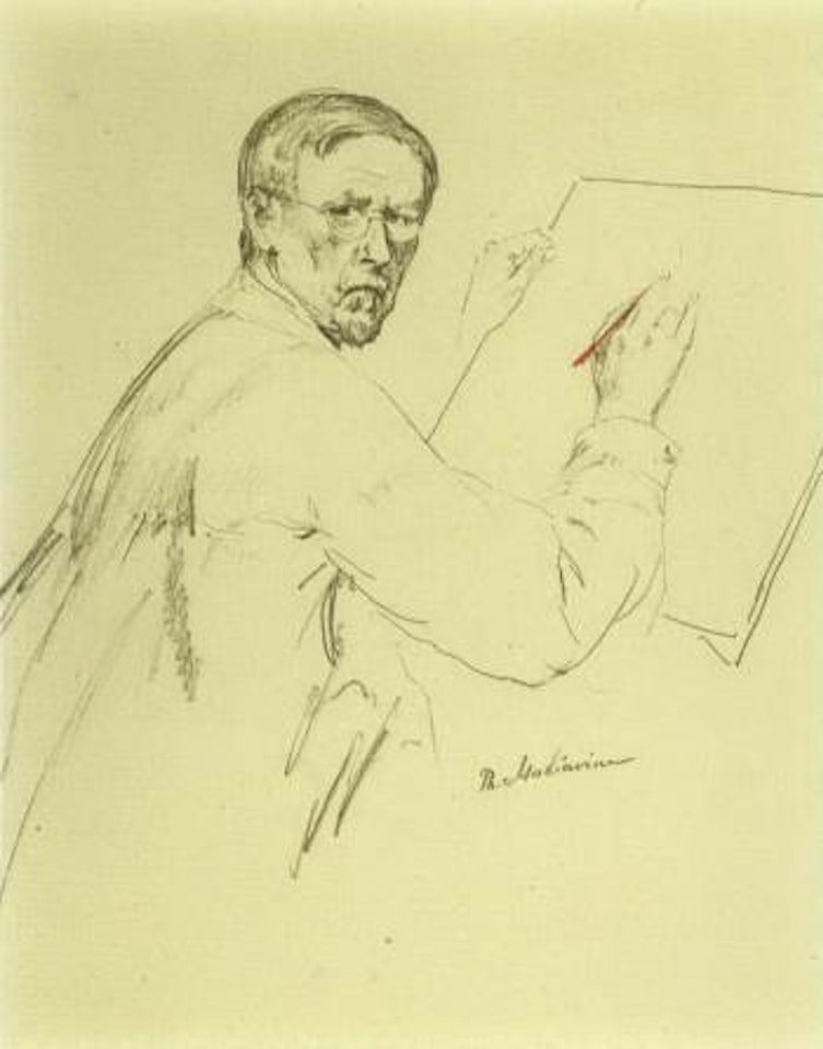 Self portrait with red pencil by Filip Malyavin