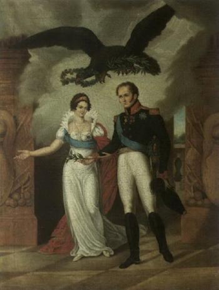Tsar Alexander I with Empress Elizabeth Alexeevna by Russian School