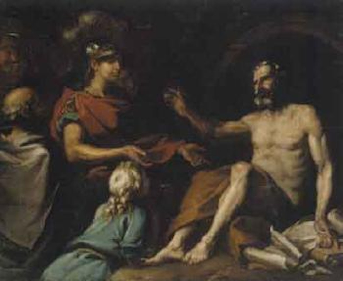 Death of Seneca. Alexander and Diogenes by BOLOGNESE SCHOOL