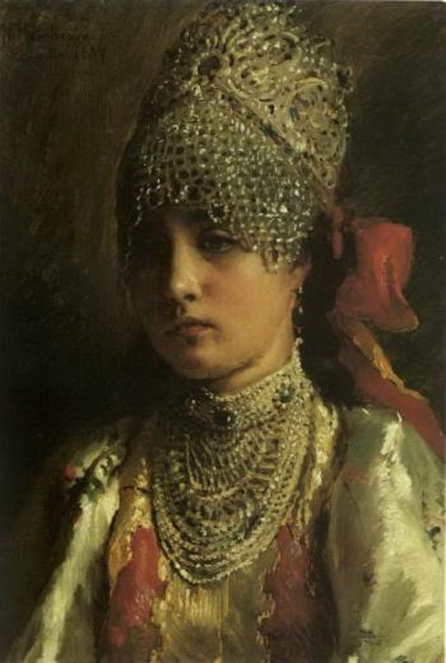 Portrait of a Russian beauty by Konstantin Makovsky
