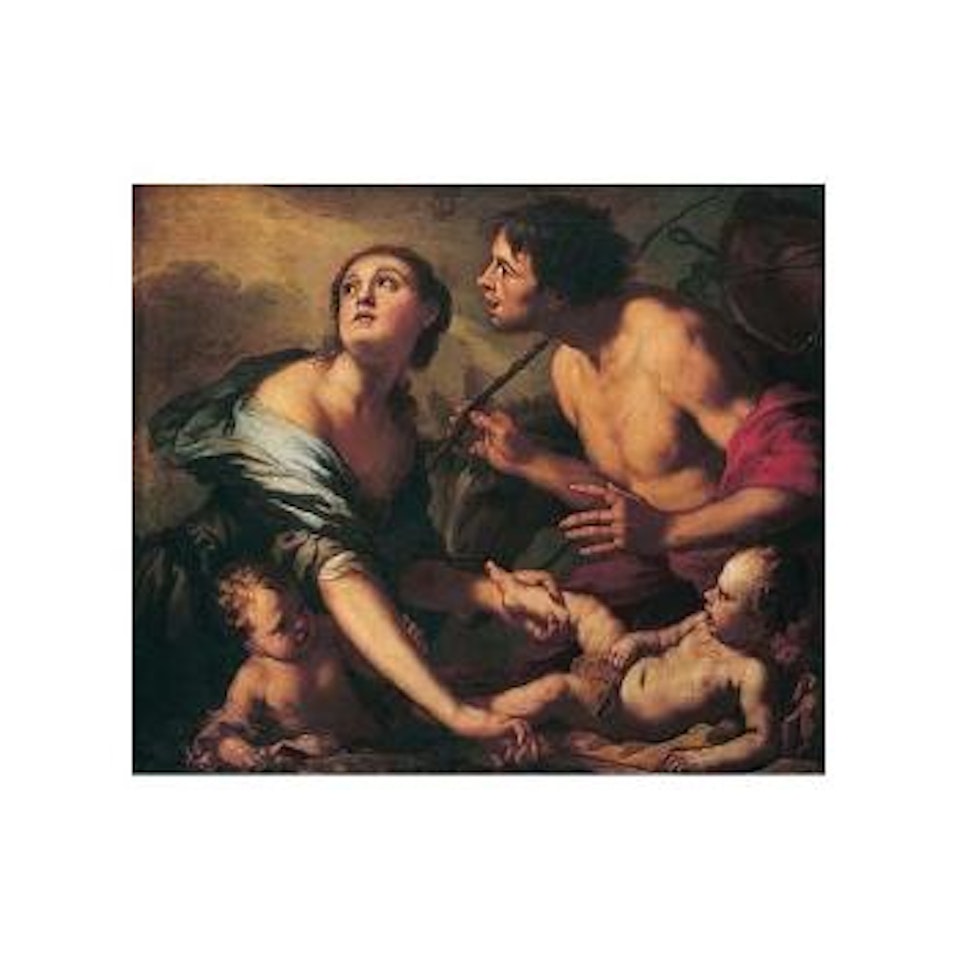 Romulus and Remus found by Faustulus by Antonio Zanchi