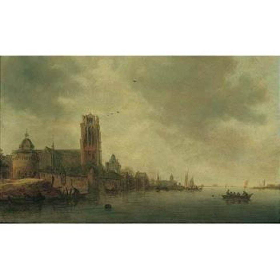 River landscape with church by Jan van Goyen