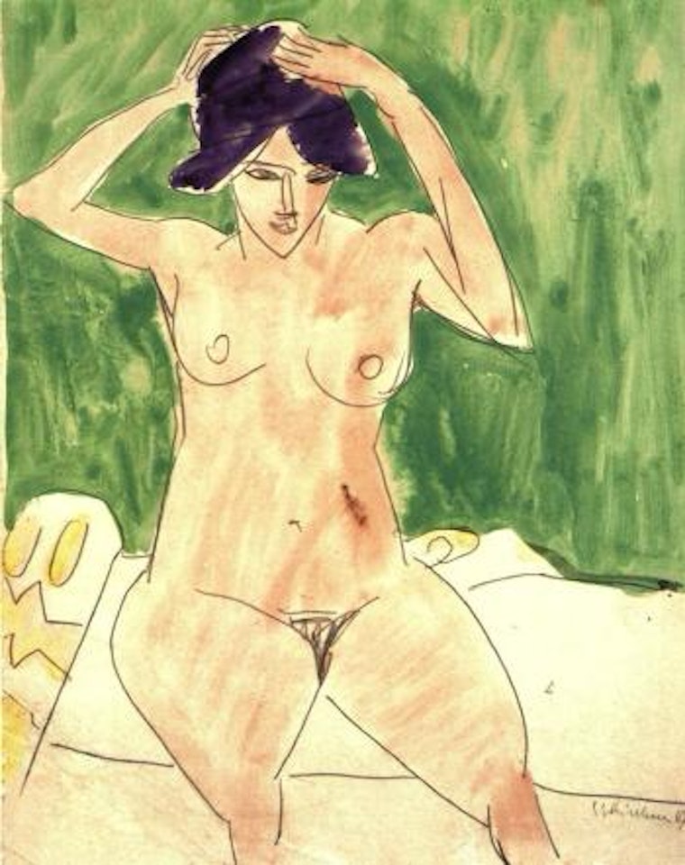 Woman with hat by Ernst Ludwig Kirchner