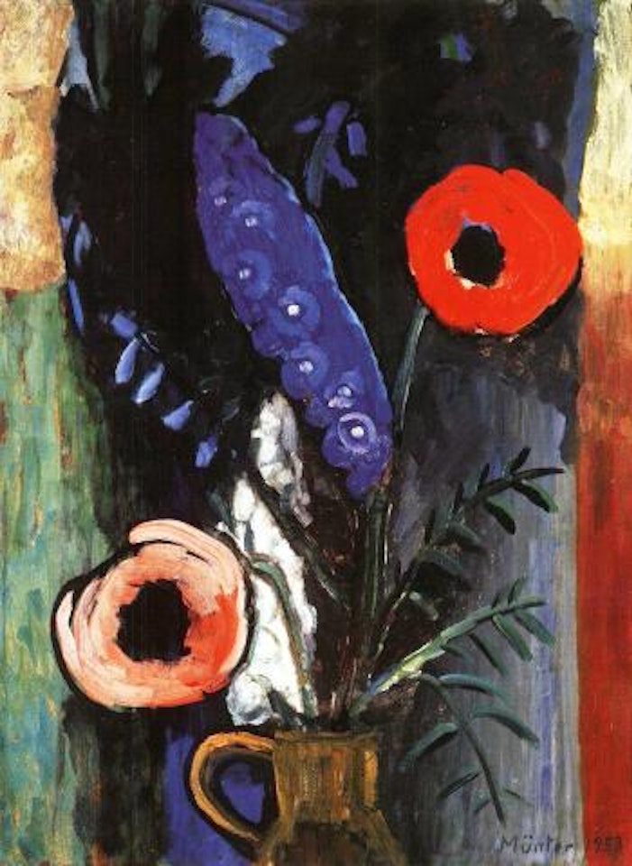 Larkspur and poppy by Gabriele Münter