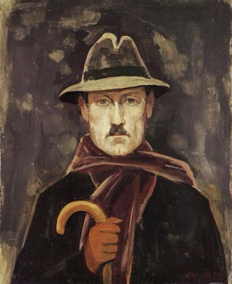 Self-portrait in winter by Karl Hofer