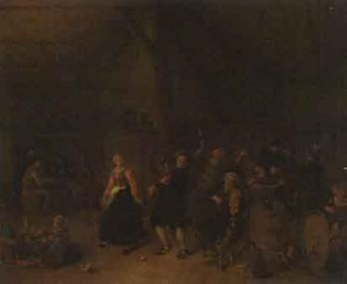 Peasants dancing in an inn by Jan Miense Molenaer