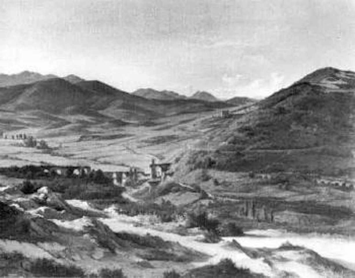 Landscape with ruins by Italian School