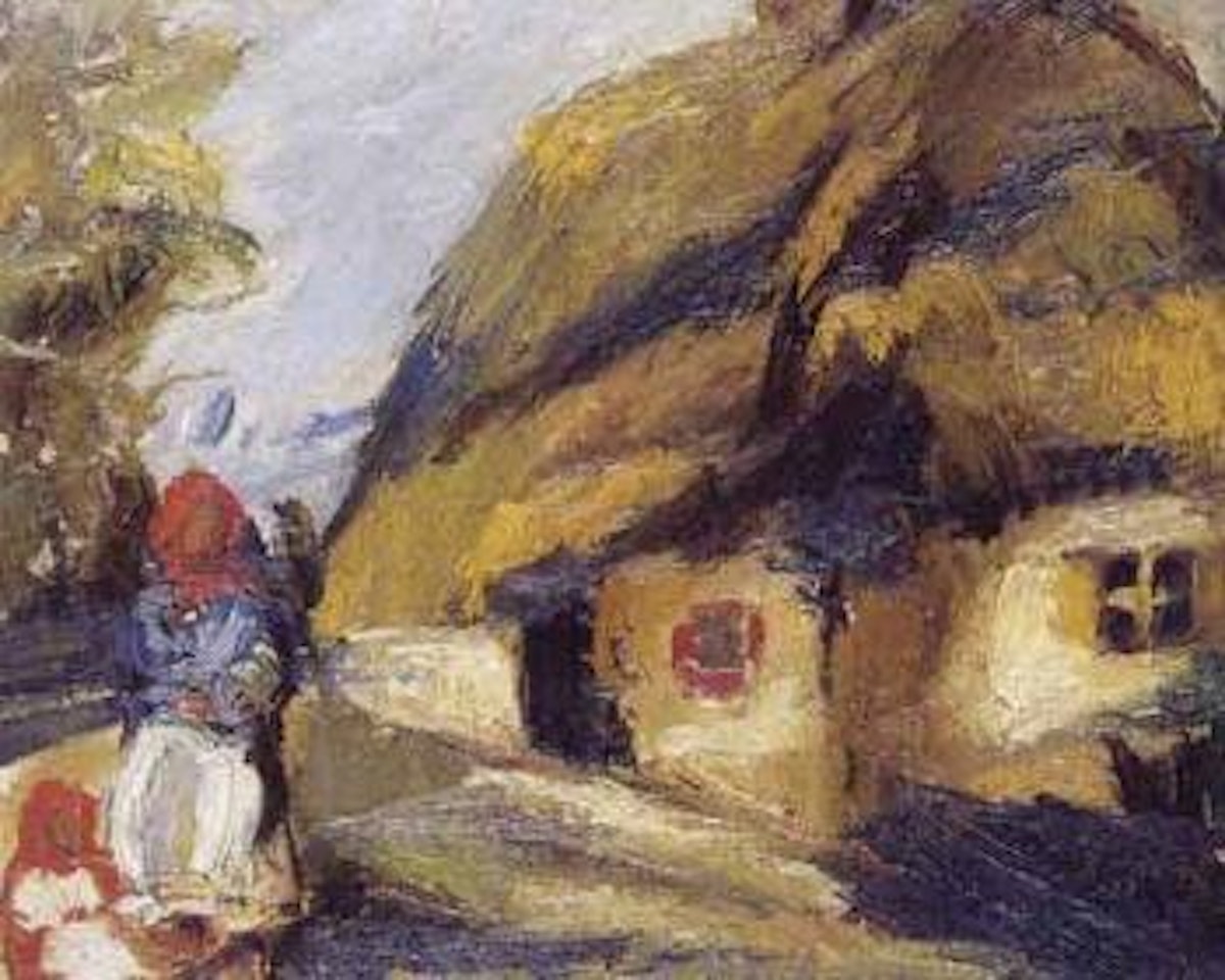 Paysanne et sa fille pres d'une chaumiere by Emmanuel Mané-Katz