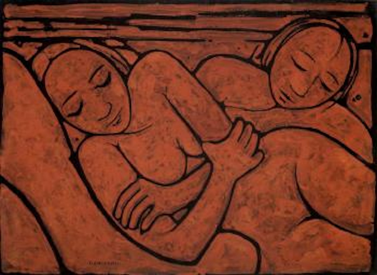 Sleeping sisters by Felice Casorati