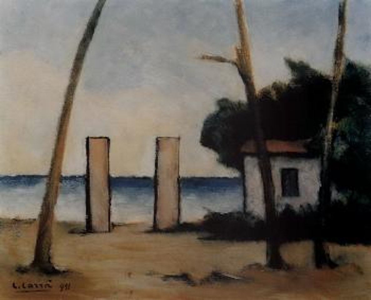 Columns by the sea by Carlo Carra
