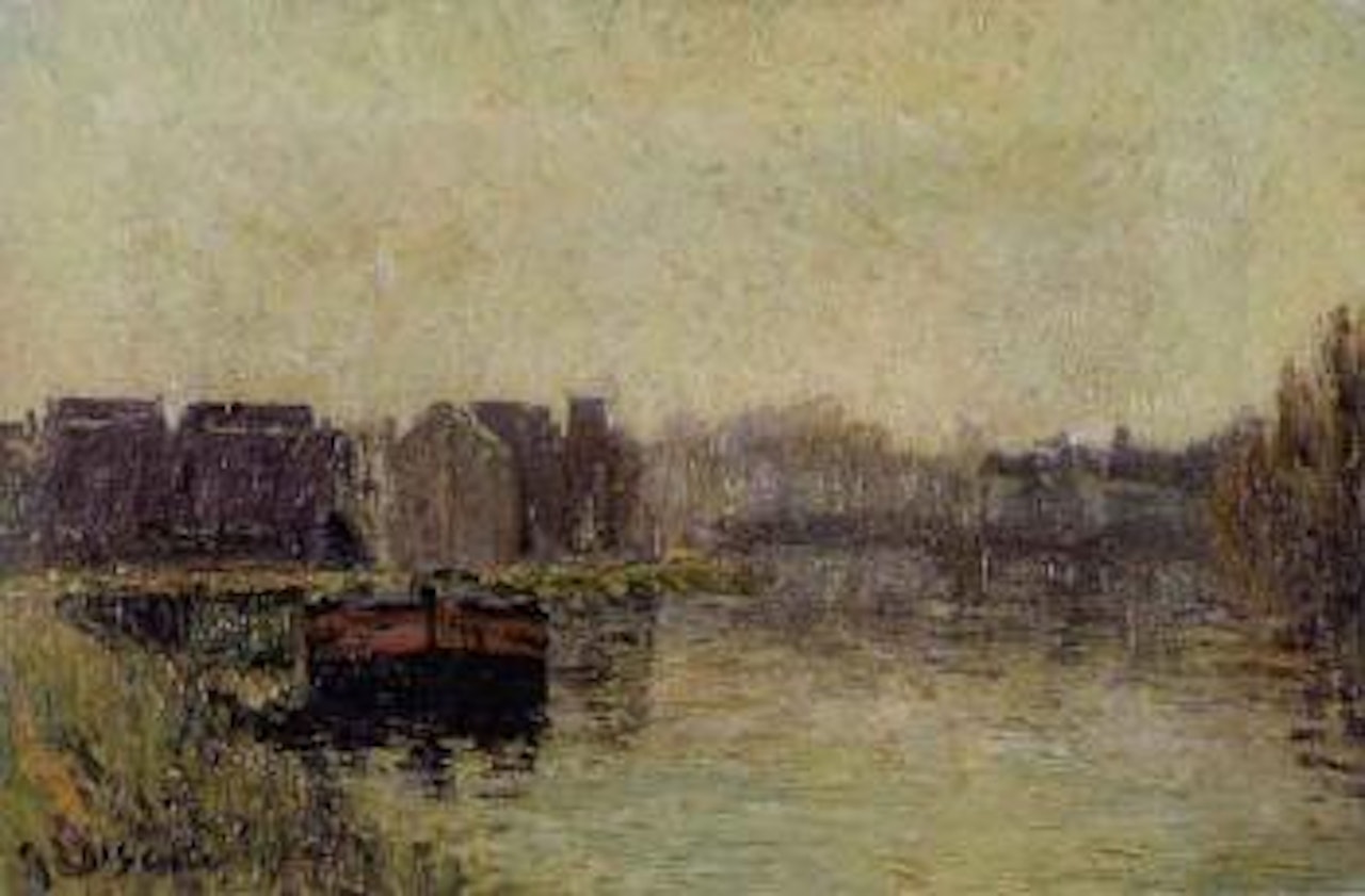 Peniche au bord de l'Oise by Gustave Loiseau