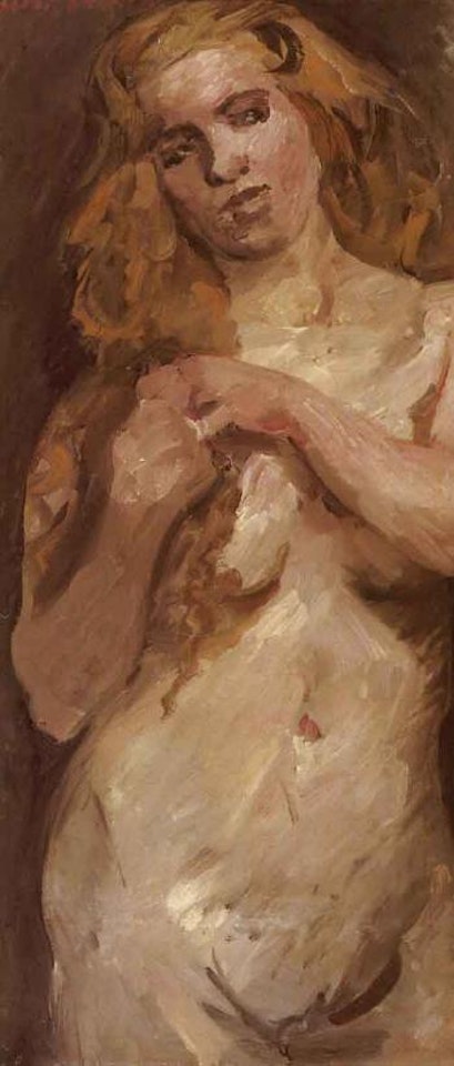 Kneeling nude by Lovis Corinth