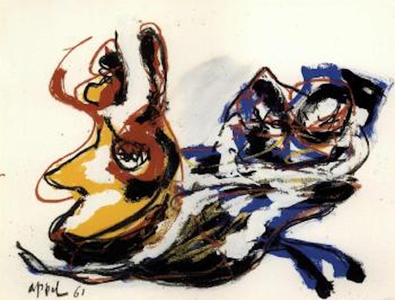 Pastel composition by Karel Appel