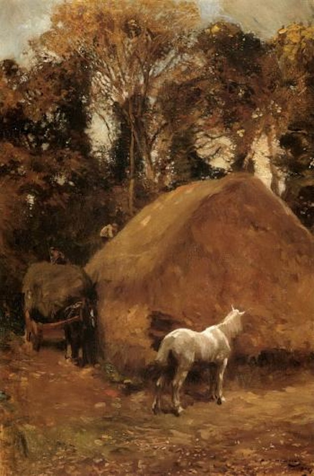 Building the rick by Alfred James Munnings