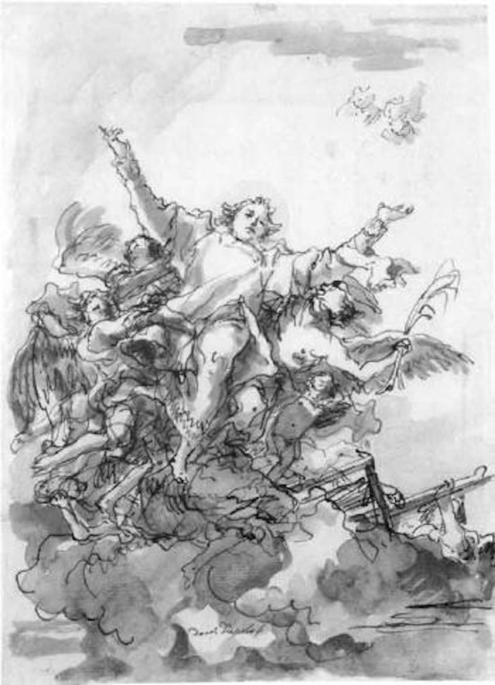 St Laurence carried to heaven by Angels by Giovanni Domenico Tiepolo