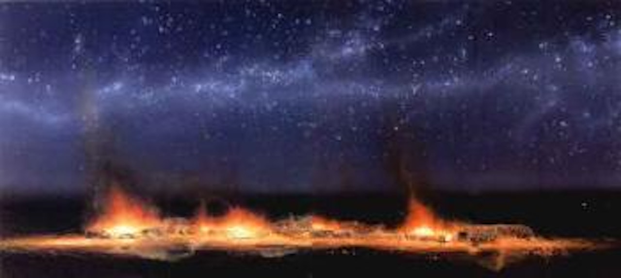 Evening stars - and sparks by Tim Storrier