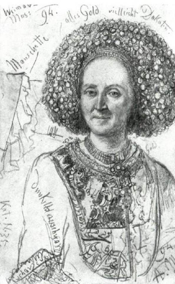 Woman in traditional costume by Adolph Menzel