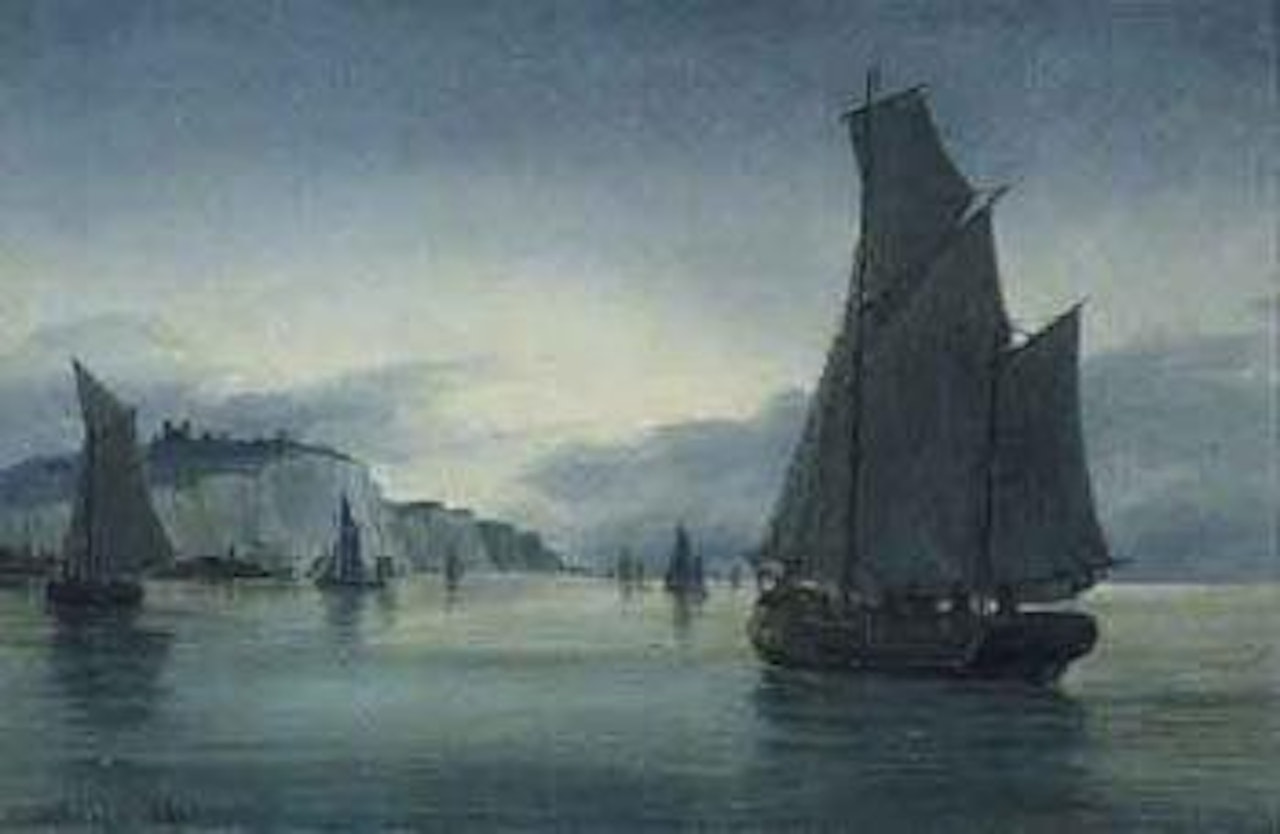 Fishing boats before Dover by Anton Melbye