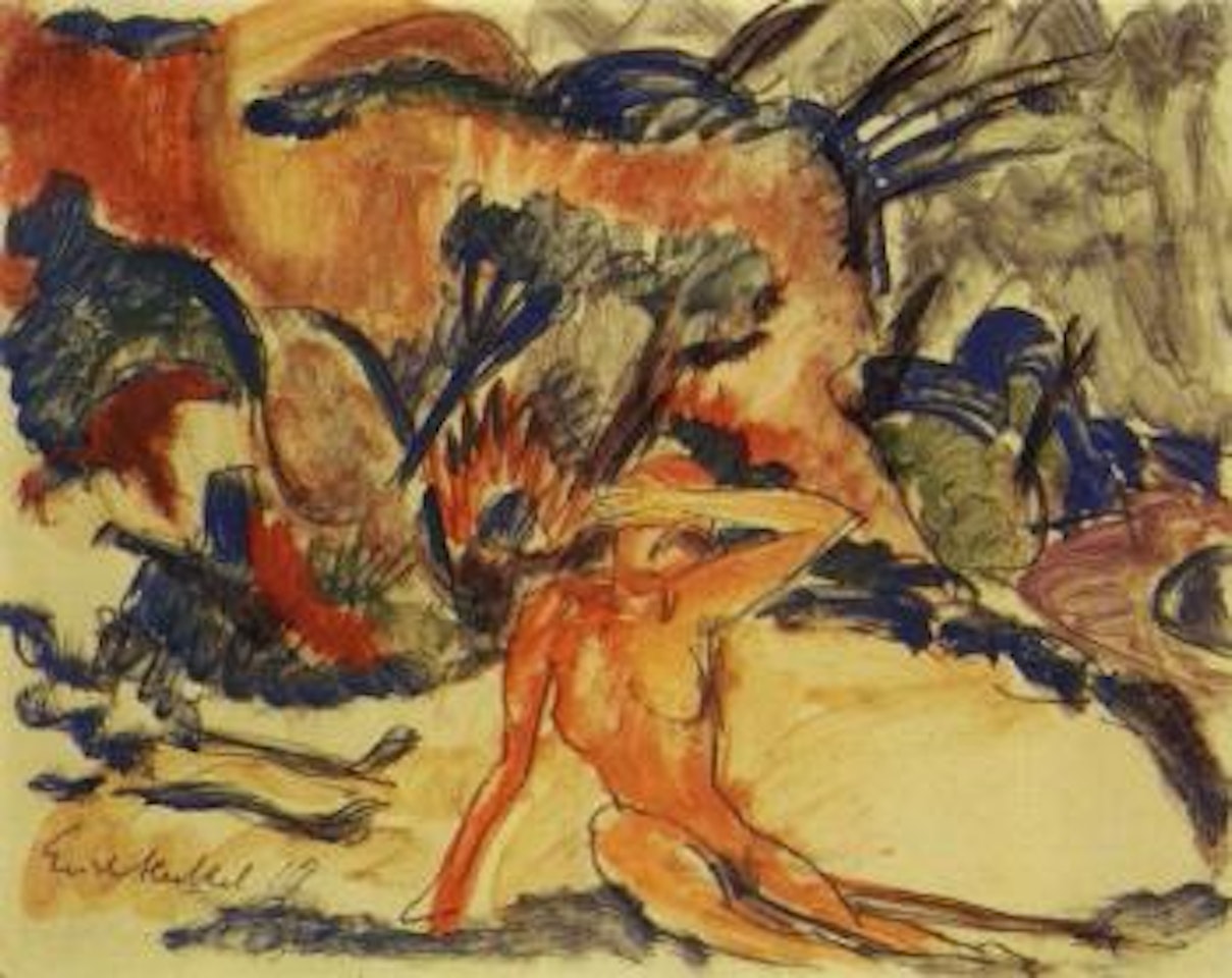 Female nude by Erich Heckel