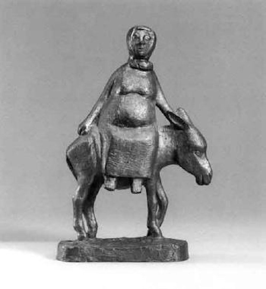 Woman on donkey by Gerhard Marcks