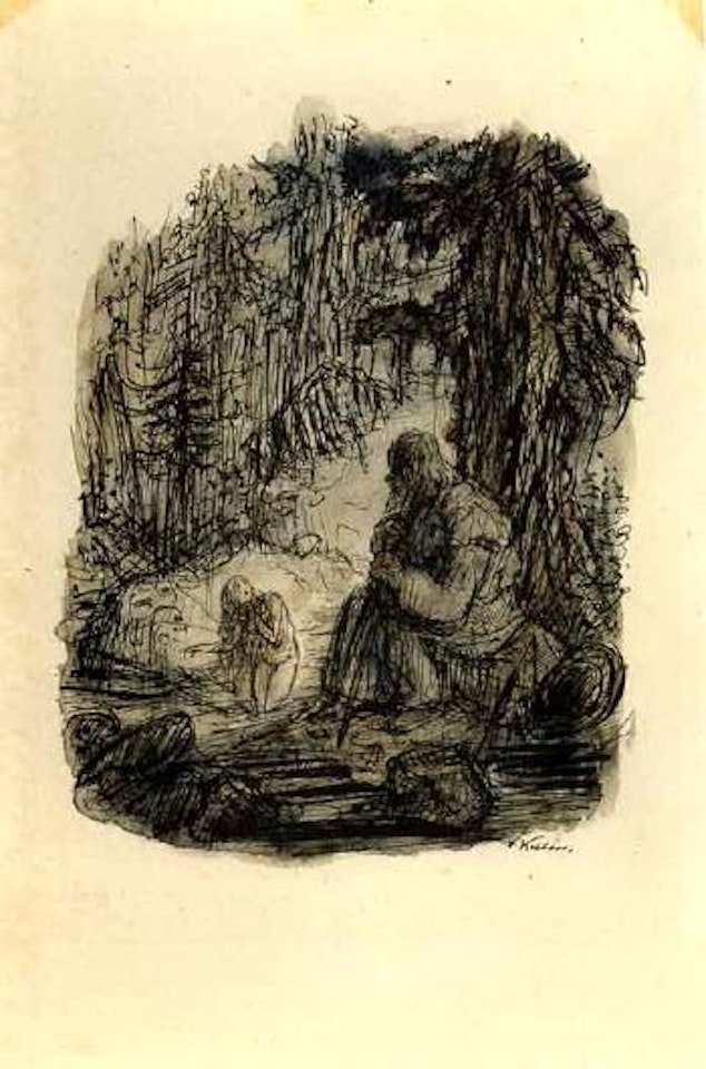 Nymph and Eremit by Alfred Kubin