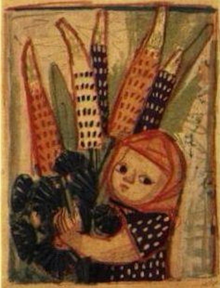 Child with flowers by Otto Dix