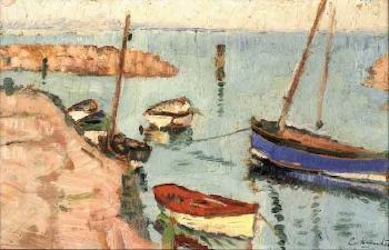Largo Harbour, summer by George Leslie Hunter