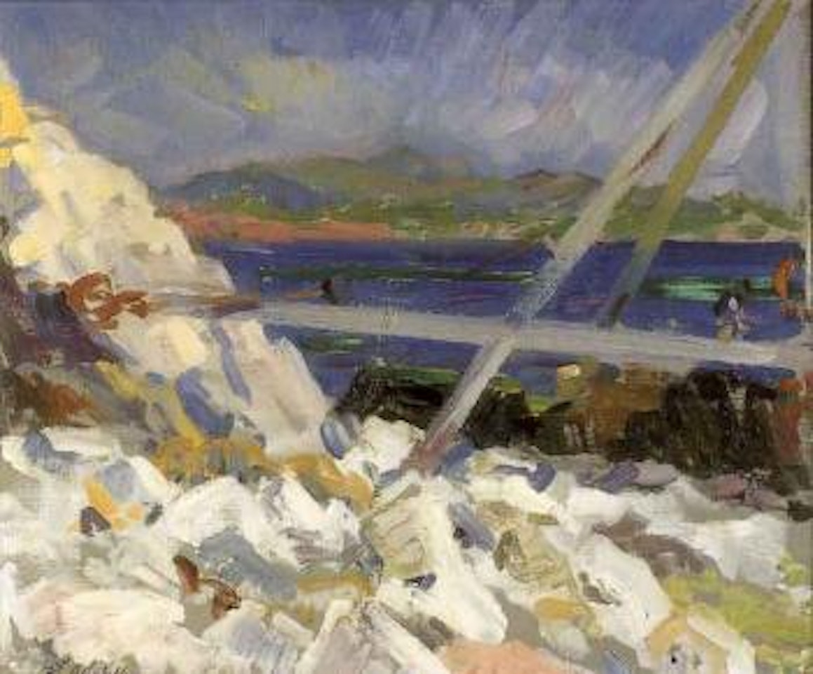 Figures by the quarry, South End, Iona by Francis Campbell Boileau Cadell