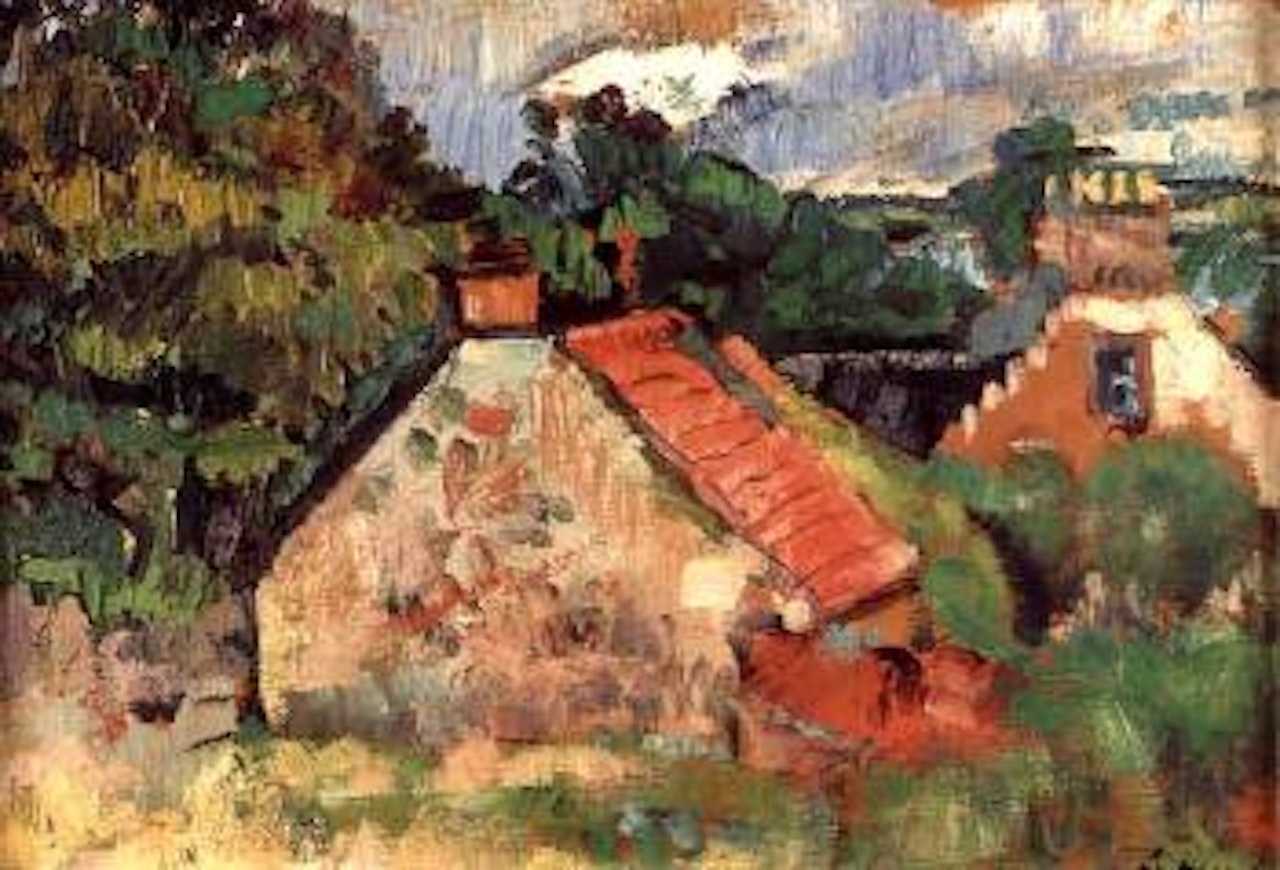 Fife cottages, probably Ceres by George Leslie Hunter