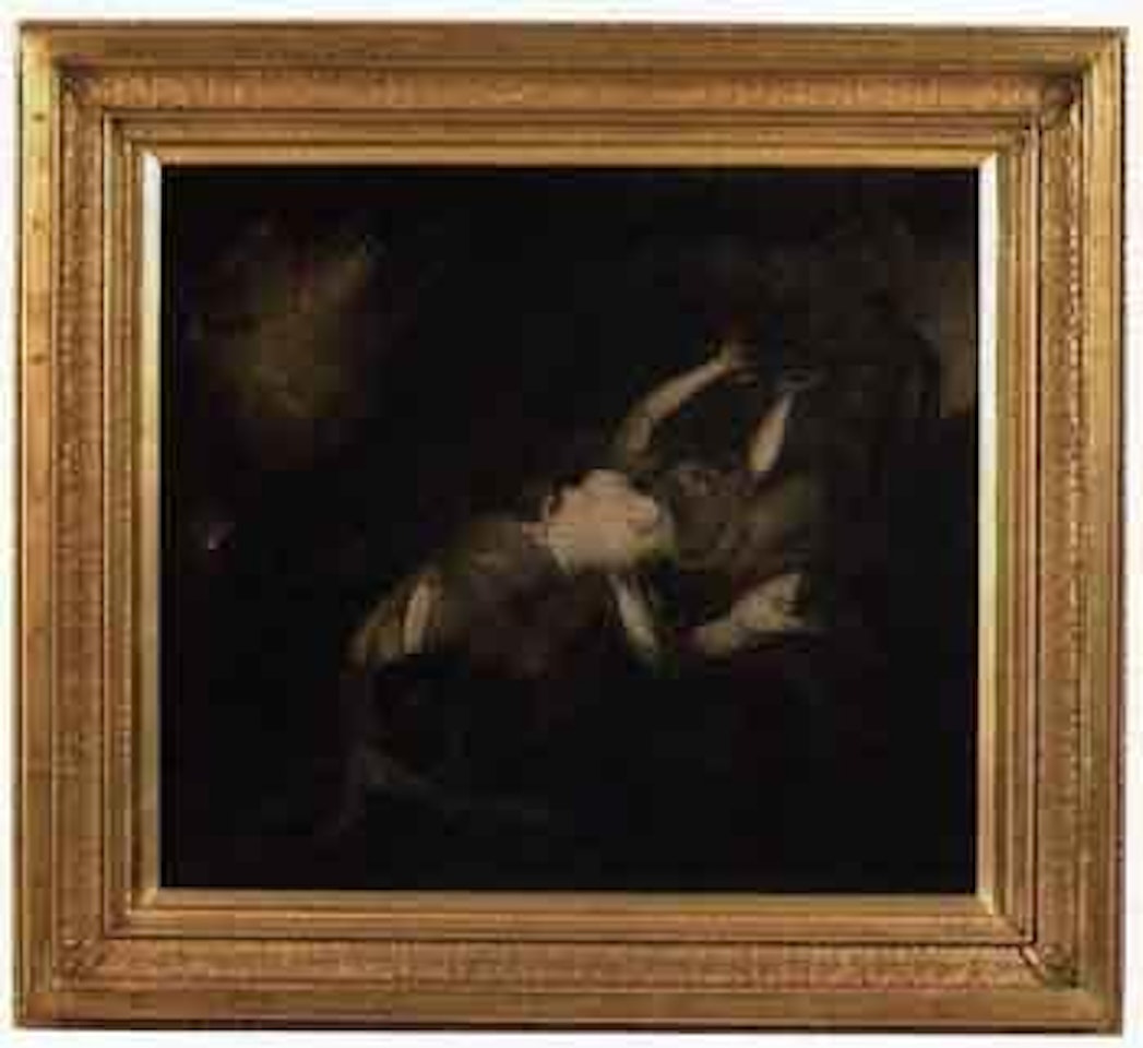 Eurydice is being taken back to the underground by Eugene Delacroix
